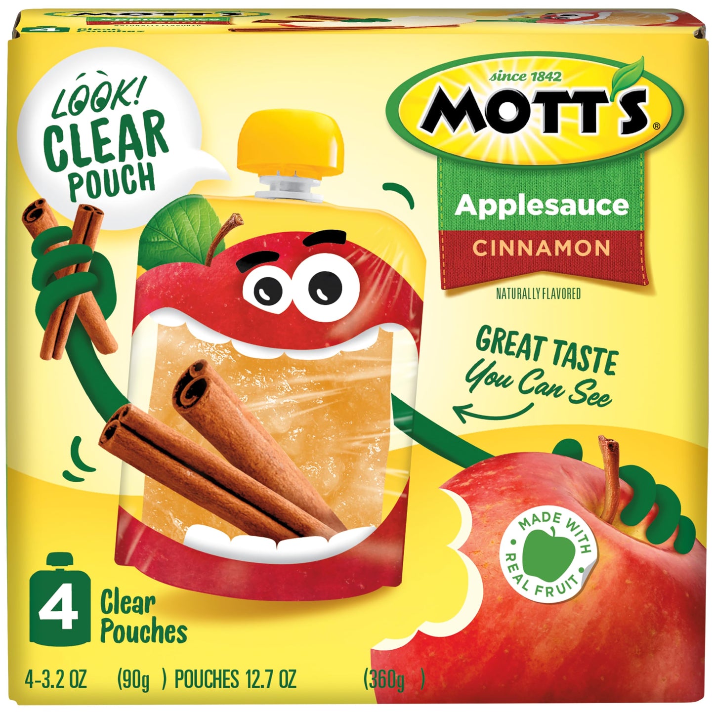 Mott's Cinnamon Applesauce Pouches, 24 Count