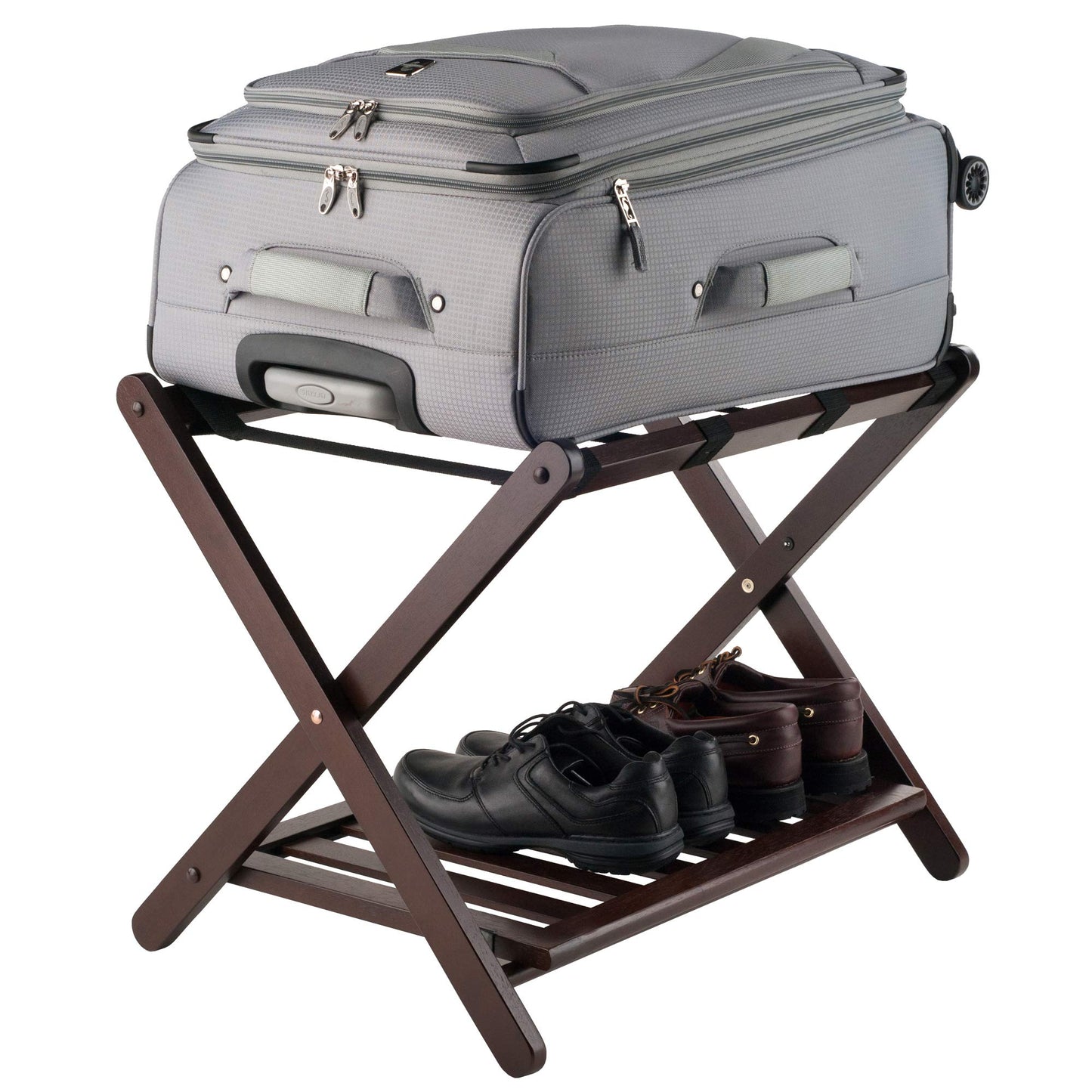 Winsome Luggage Rack with Storage Shelf