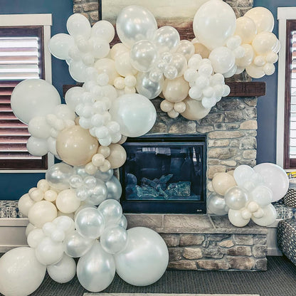 104PCS White Balloon Garland Arch Kit