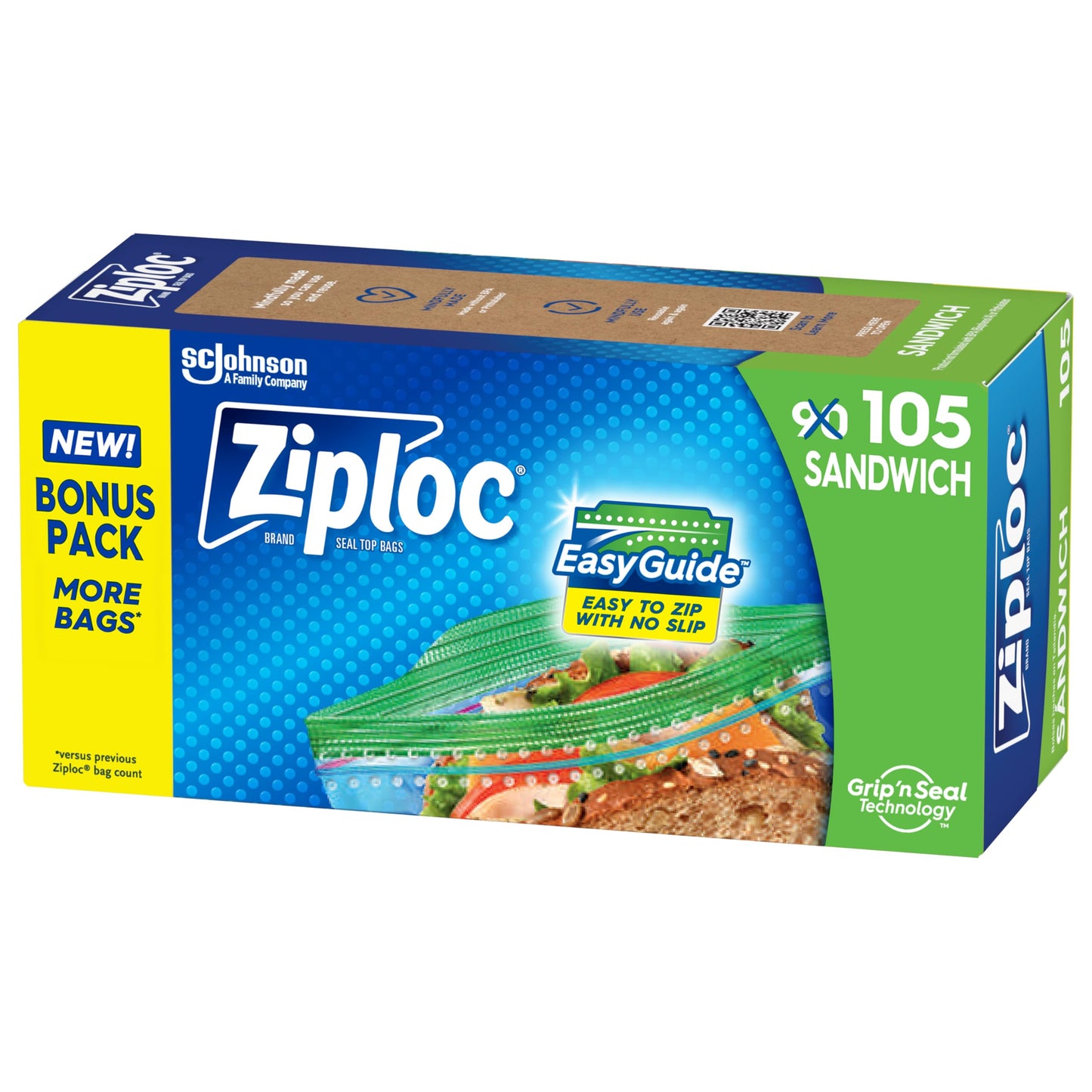 Ziploc Sandwich and Snack Bags, 105 Count