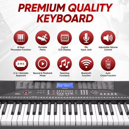 Pyle 61-Key Electric Keyboard with Accessories