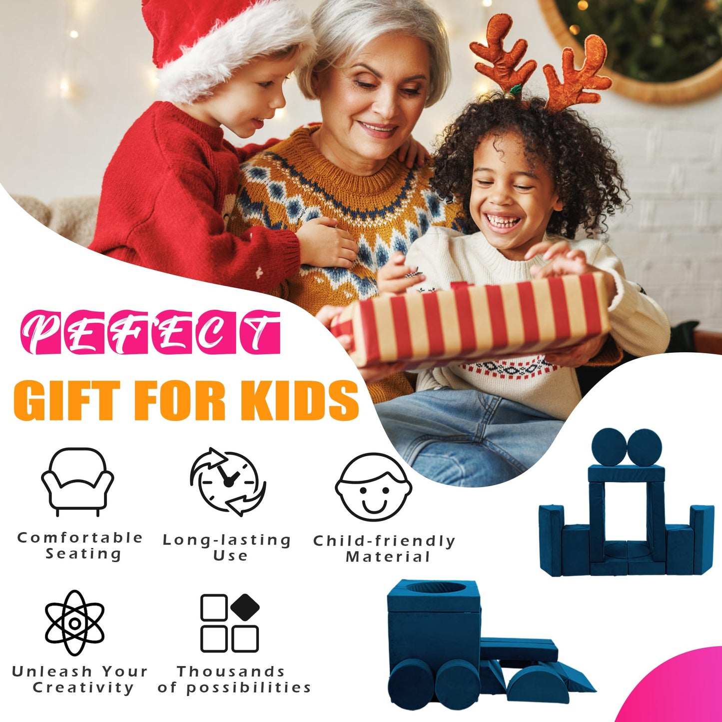 18pcs Modular Kids Play Couch Set