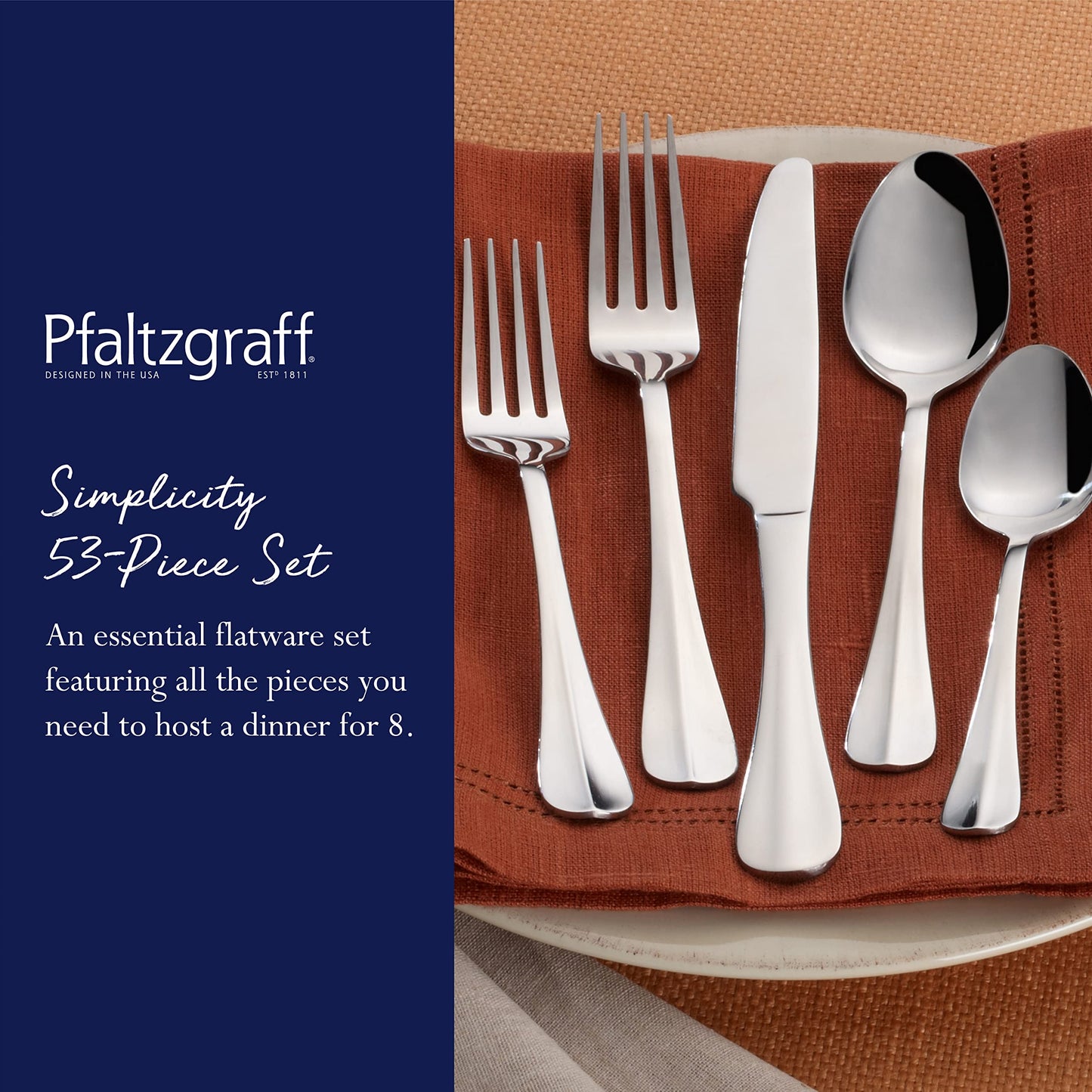 Pfaltzgraff 53-Piece Stainless Steel Flatware Set