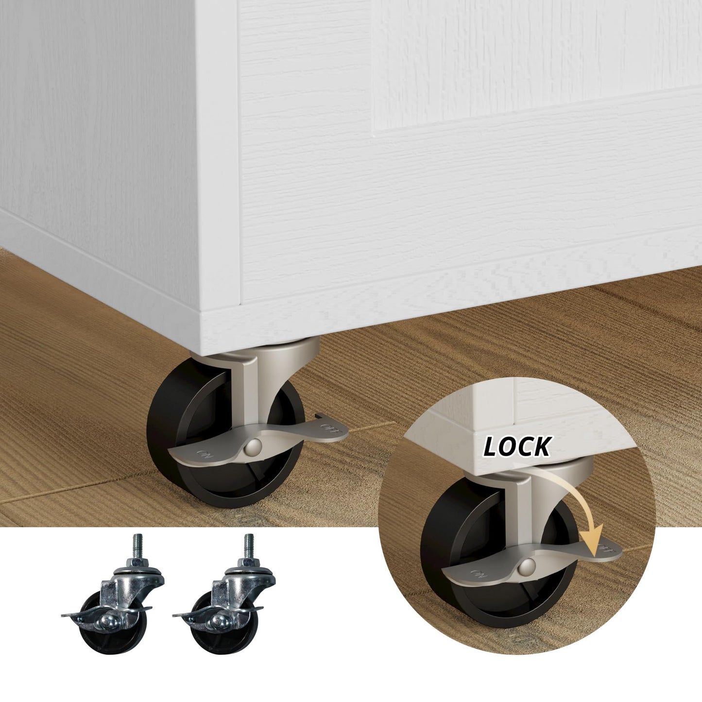 IRONCK Rolling Kitchen Island Cart with Storage