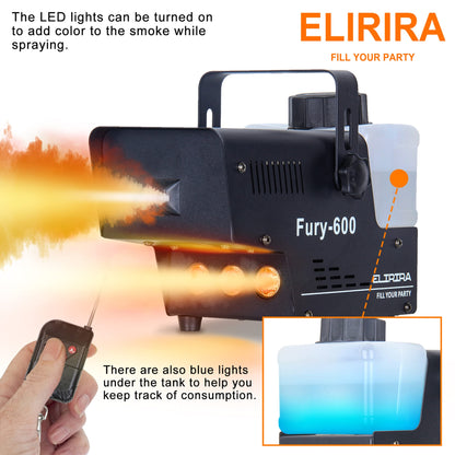 ELIRIRA 600W Fog Machine with LED Light