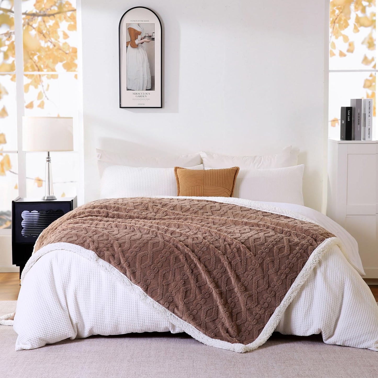 Sherpa Fleece Throw Blanket 60"x80" for All Seasons