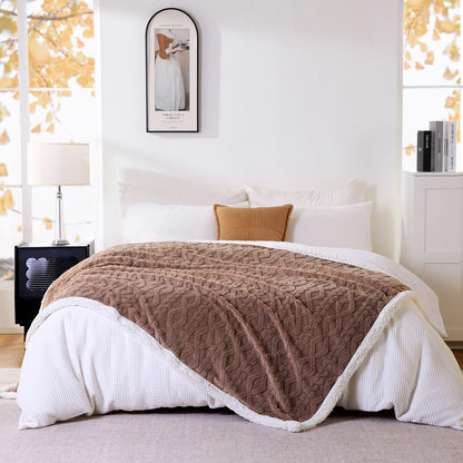 Sherpa Fleece Throw Blanket 60"x80" for All Seasons