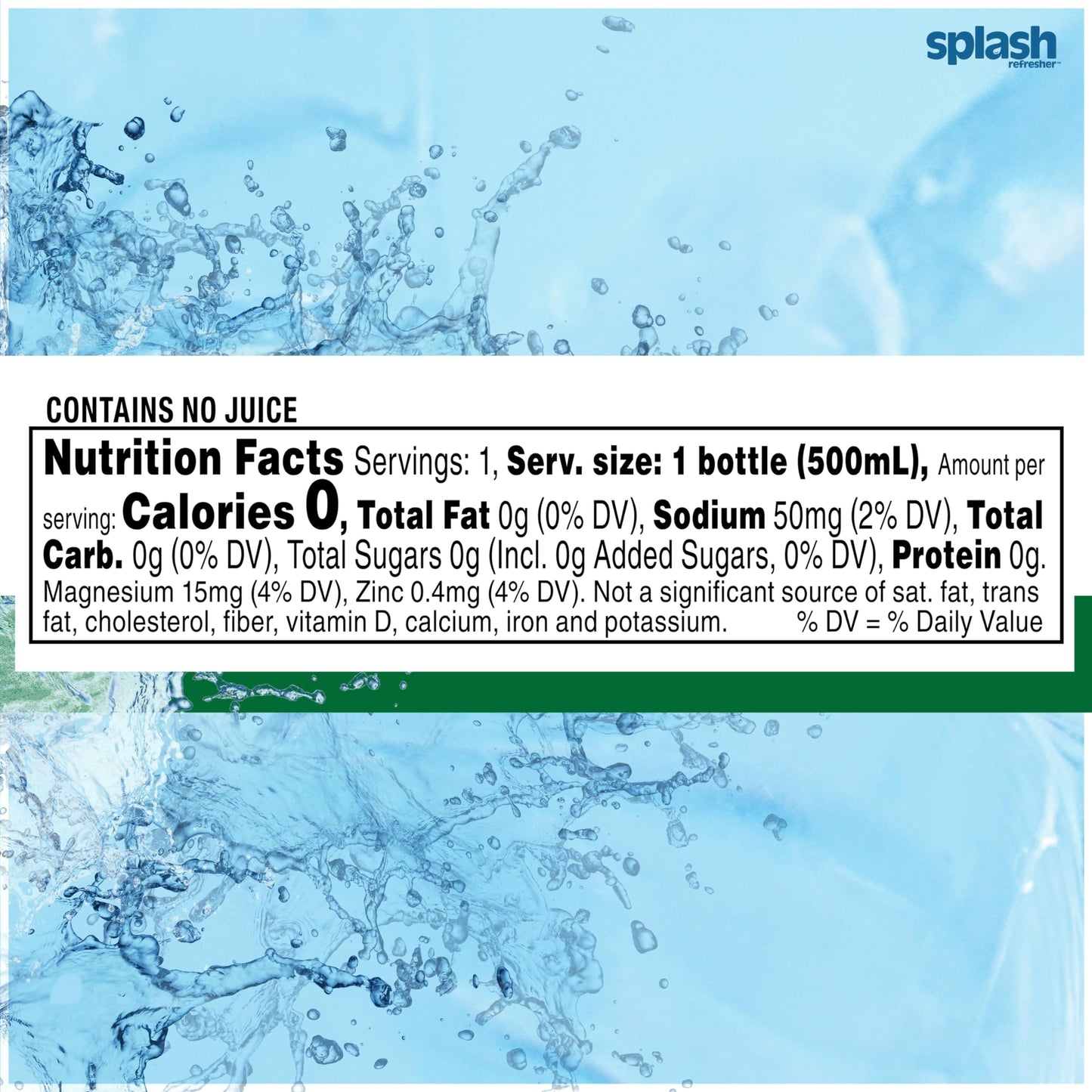 Splash Refresher Lemon Flavored Water, 16.9 Fl Oz, Plastic Bottle Pack of 6