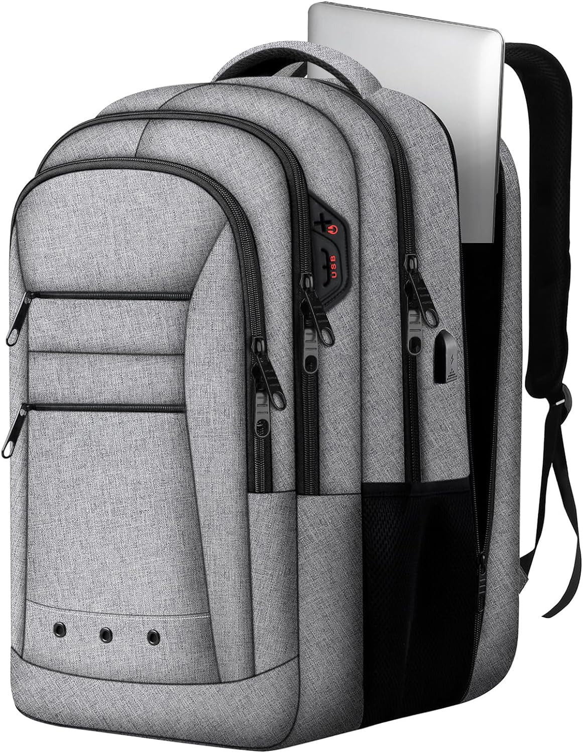 Large Backpack for Women, Travel Backpack with USB Port, Big 17 inch Laptop Backpacks TSA Business Computer Work Bag Water Resistant College School Backpack Flight Approved, Gifts for Men Women, Grey