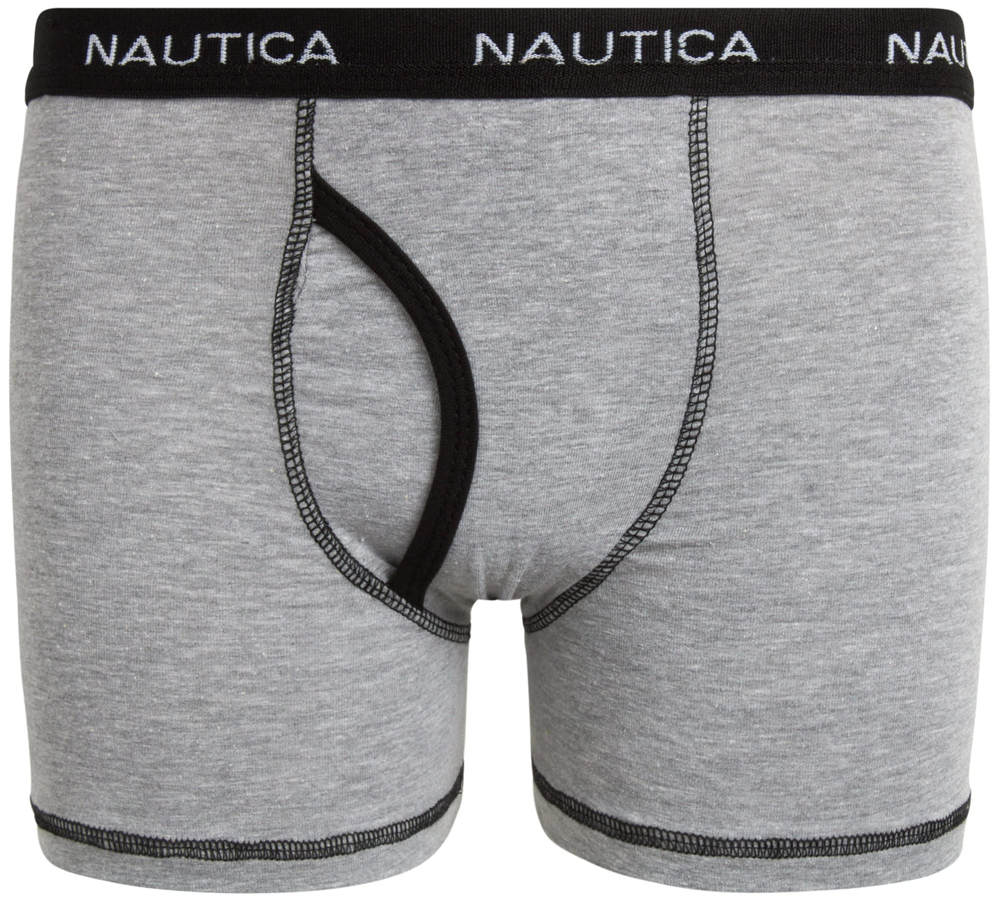 Nautica Boys' Underwear - 3 Pack, 6 Pack Stretch Cotton Boxer Briefs (Size: 4-18), Size 12-14, Black/Light Grey/Medium Grey-3pk