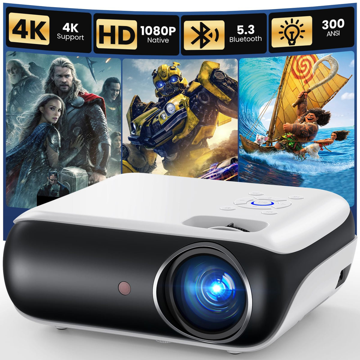 1080p Bluetooth Home Theater Projector