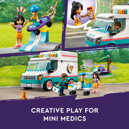 LEGO Friends Heartlake City Hospital Ambulance Set with 3 Characters, Gift Idea for Kids, Girls and Boys Ages 6 Years and Up, Social-Emotional Toy, Medical Emergency Vehicle, Toy Ambulance, 42613