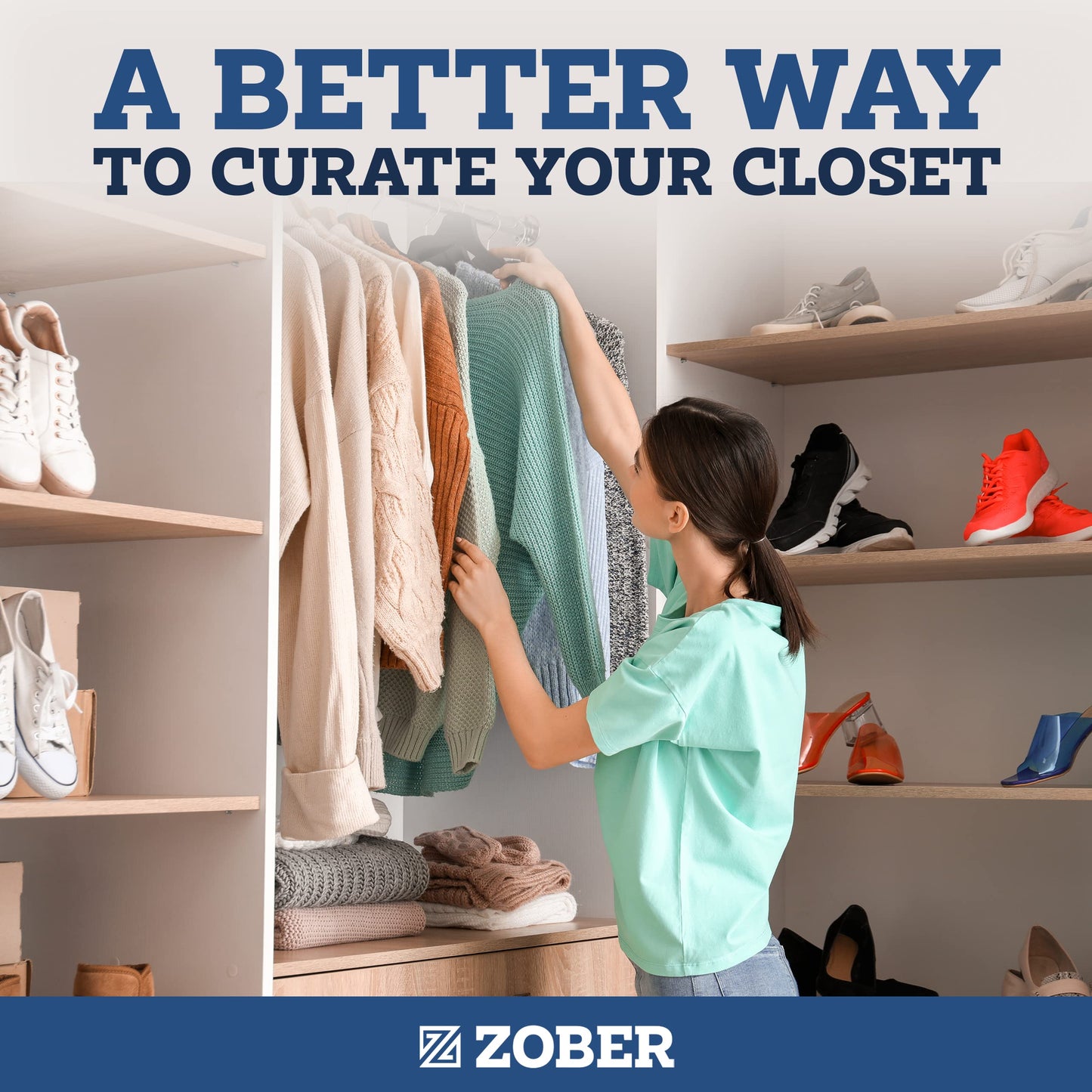 ZOBER Velvet Hangers - Non-Slip 50 Pack