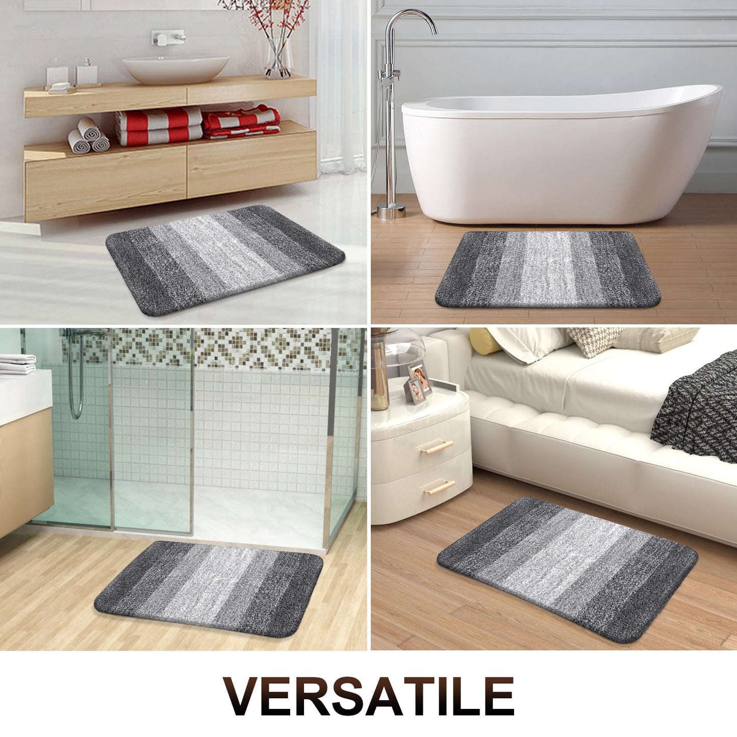 OLANLY Soft Absorbent Microfiber Bath Mat