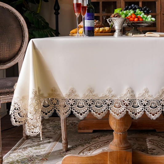 Lace Tablecloth Waterproof Rectangle for Weddings