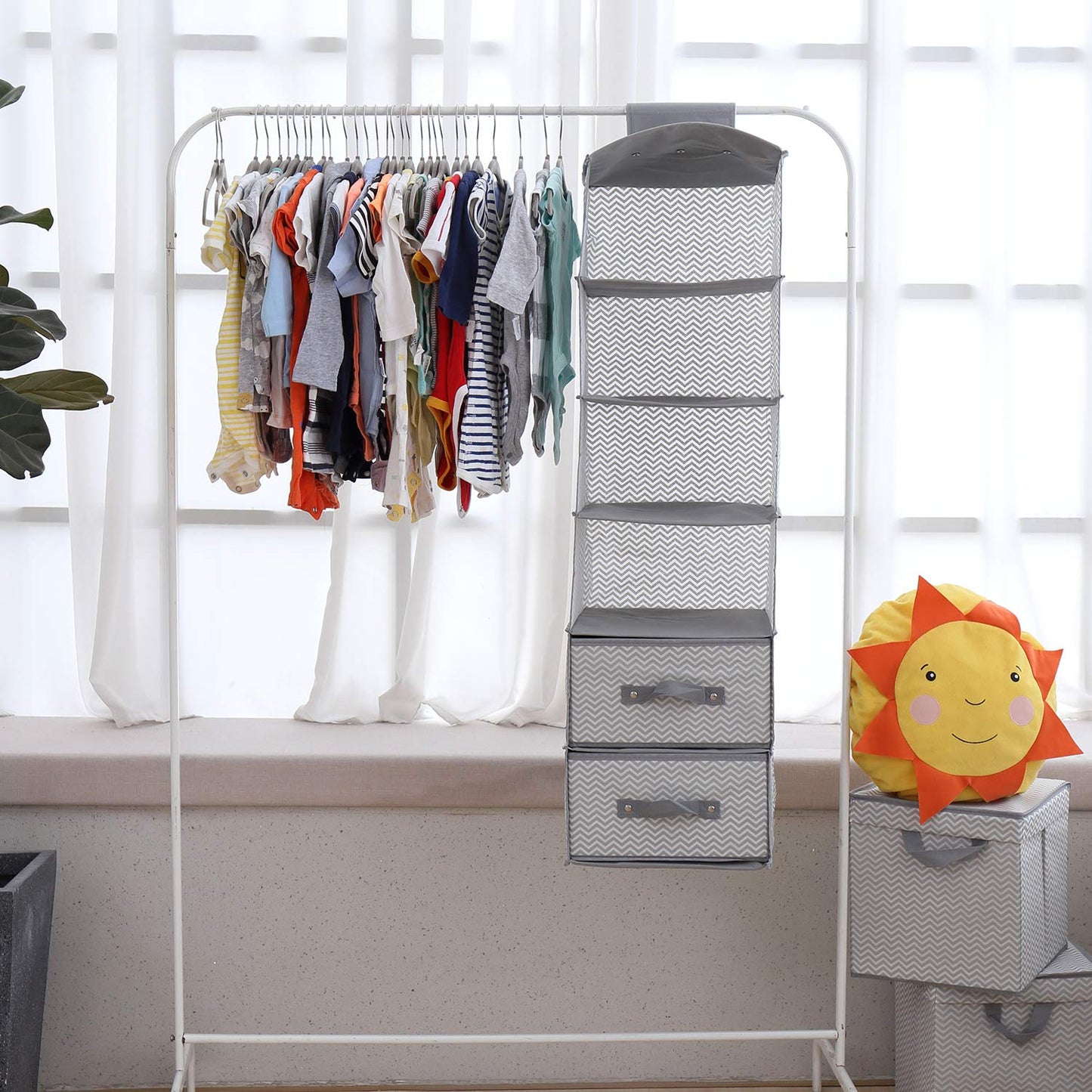 42-Piece Nursery Organizer Set in Chevron Grey