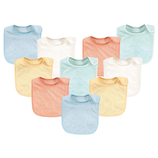 Hudson Baby Soft Bamboo Terry Bibs, Neutral
