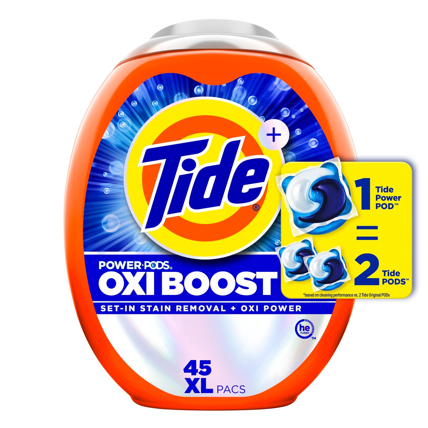 Tide Oxi Boost Laundry Detergent Pods, 45 Count