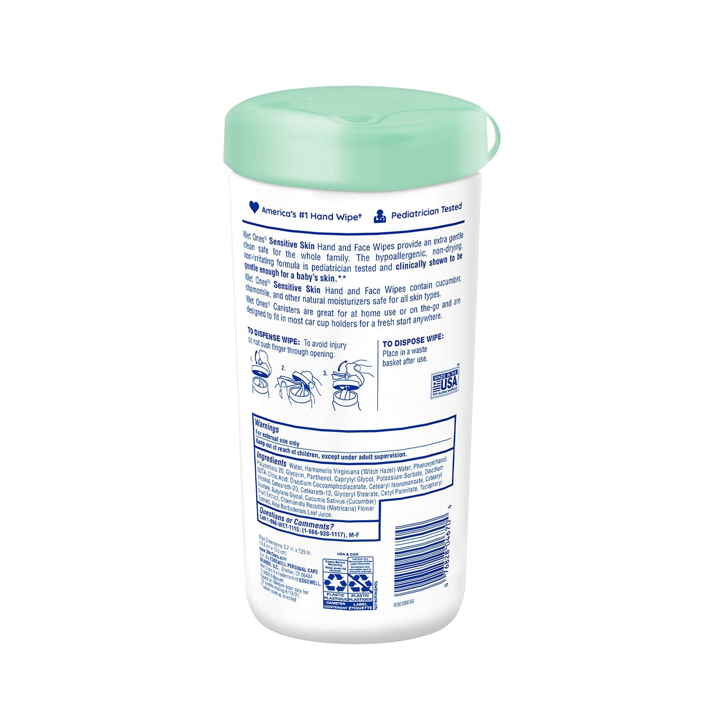 Wet Ones Unscented Sensitive Skin Wipes, 40 ct.