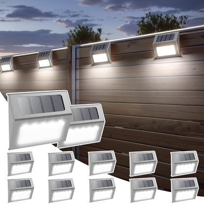 12 Pack Solar Fence Lights Outdoor Waterproof