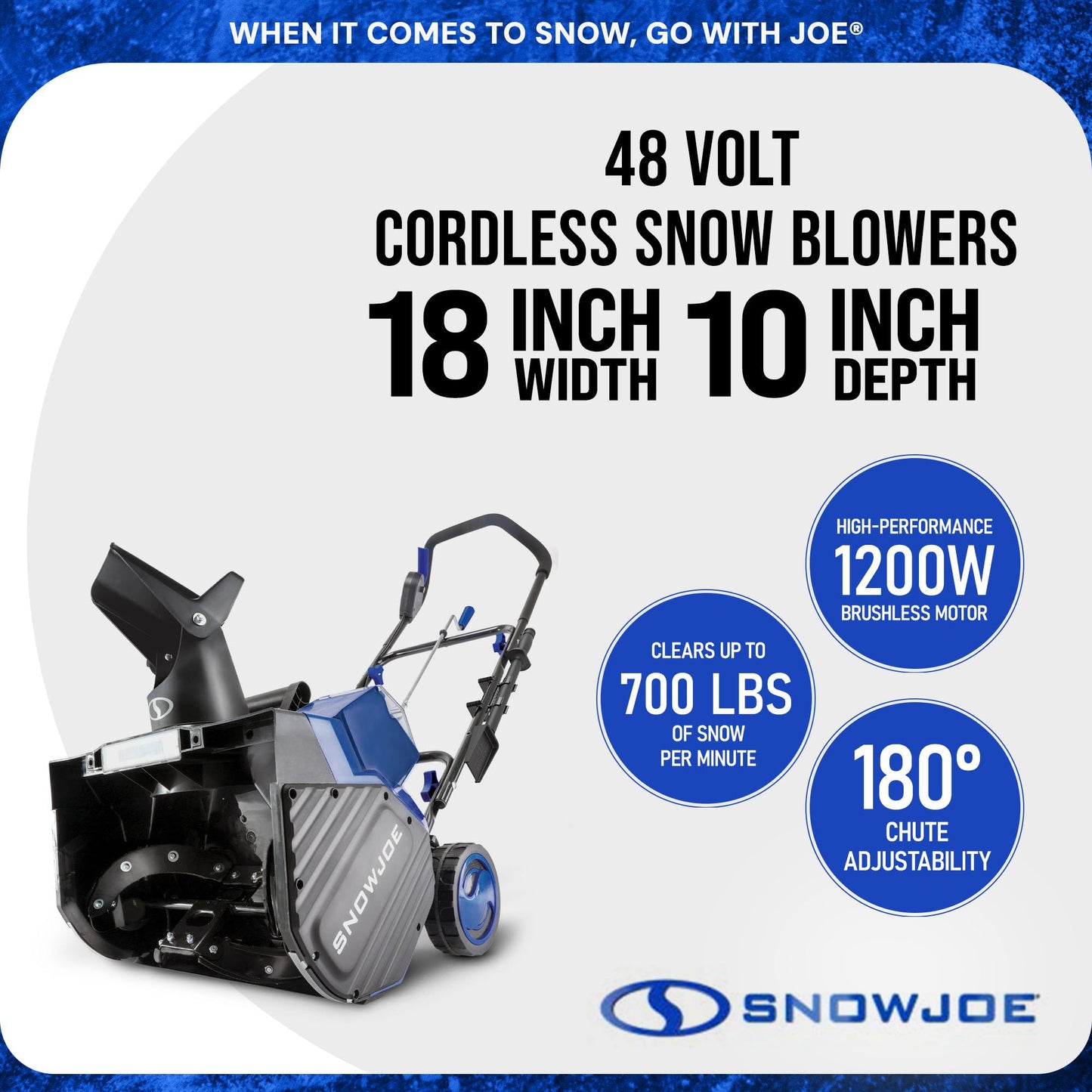 Snow Joe 24V Cordless Snow Blower with Batteries