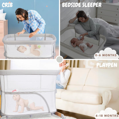 Baby Bassinet Bedside Sleeper with Adjustable Height