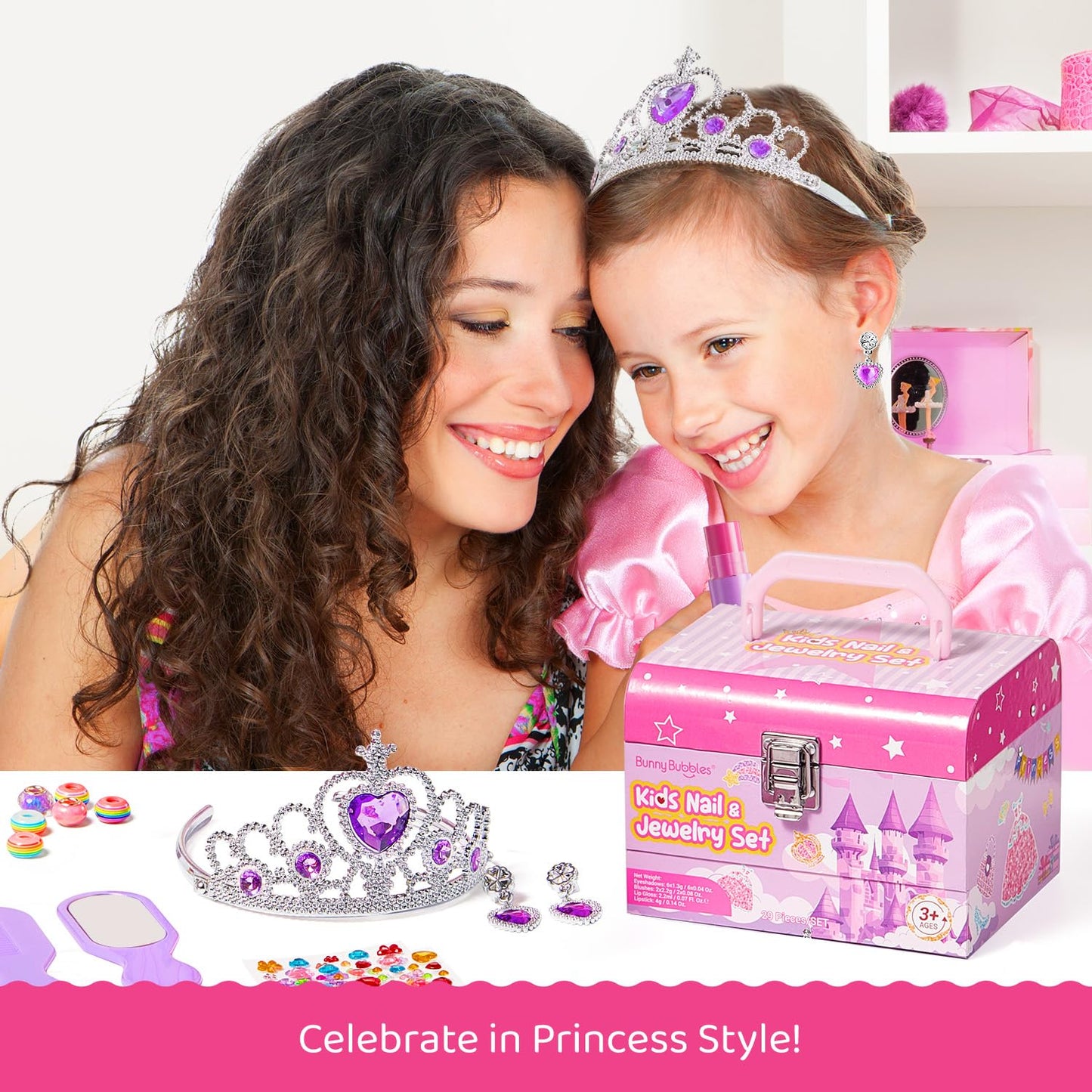 Kids Washable Makeup Kit with Mirror & Jewelry
