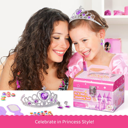 Kids Washable Makeup Kit with Mirror & Jewelry