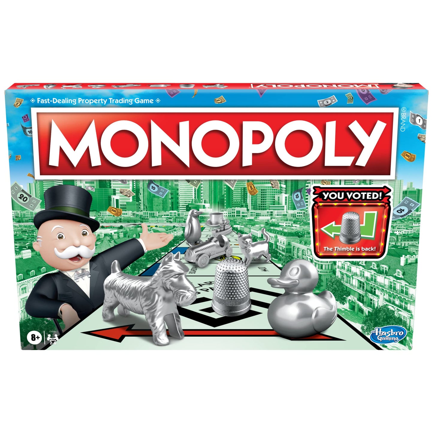 Monopoly Game, Family Board Games for 2 to 6 Players & Kids Ages 8 and Up, Includes 8 Tokens (Token Vote Edition)