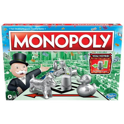 Monopoly Game, Family Board Games for 2 to 6 Players & Kids Ages 8 and Up, Includes 8 Tokens (Token Vote Edition)