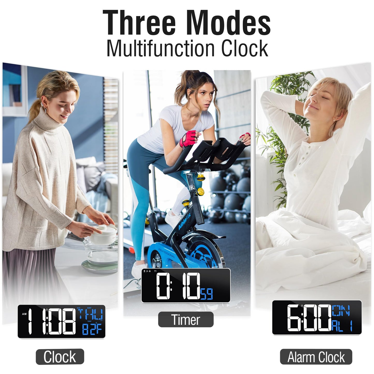 Digital Wall Clock with Remote & Night Light