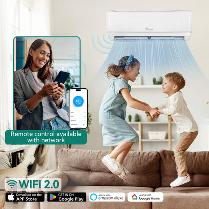 YITAHOME 21 SEER2 12000 BTU Mini Split Air Conditioner Heat Pump System, Wifi Enabled 208-230V Ductless AC Cool Up to 750 Sq. Ft, Compatible with Alexa, Complete Installation Kit, White