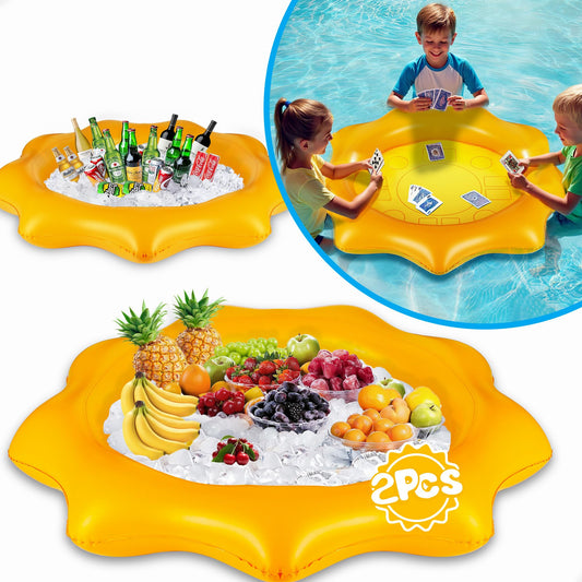 2-Pack Inflatable Serving Bars for Pool Parties