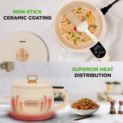 NutriChef 1.6 QT Electric Rice Cooker & Lunch Maker