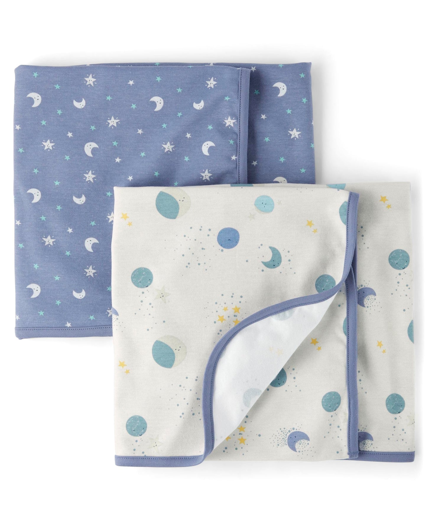 The Children's Place Baby and Newborn Swaddle Blankets, Icicle 2-Pack, NO_Size