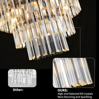 Blinghy Black Crystal Adjustable Chandelier for Home