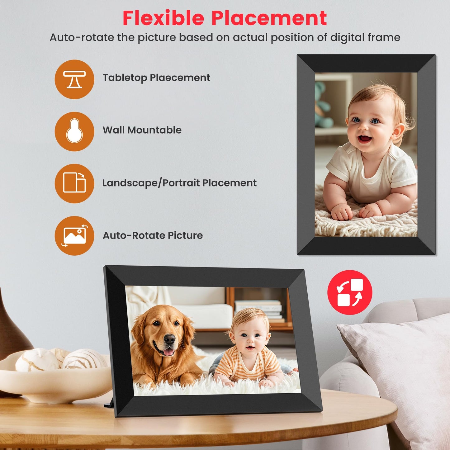 WiFi Digital Photo Frame 10.1 Inch with Touch