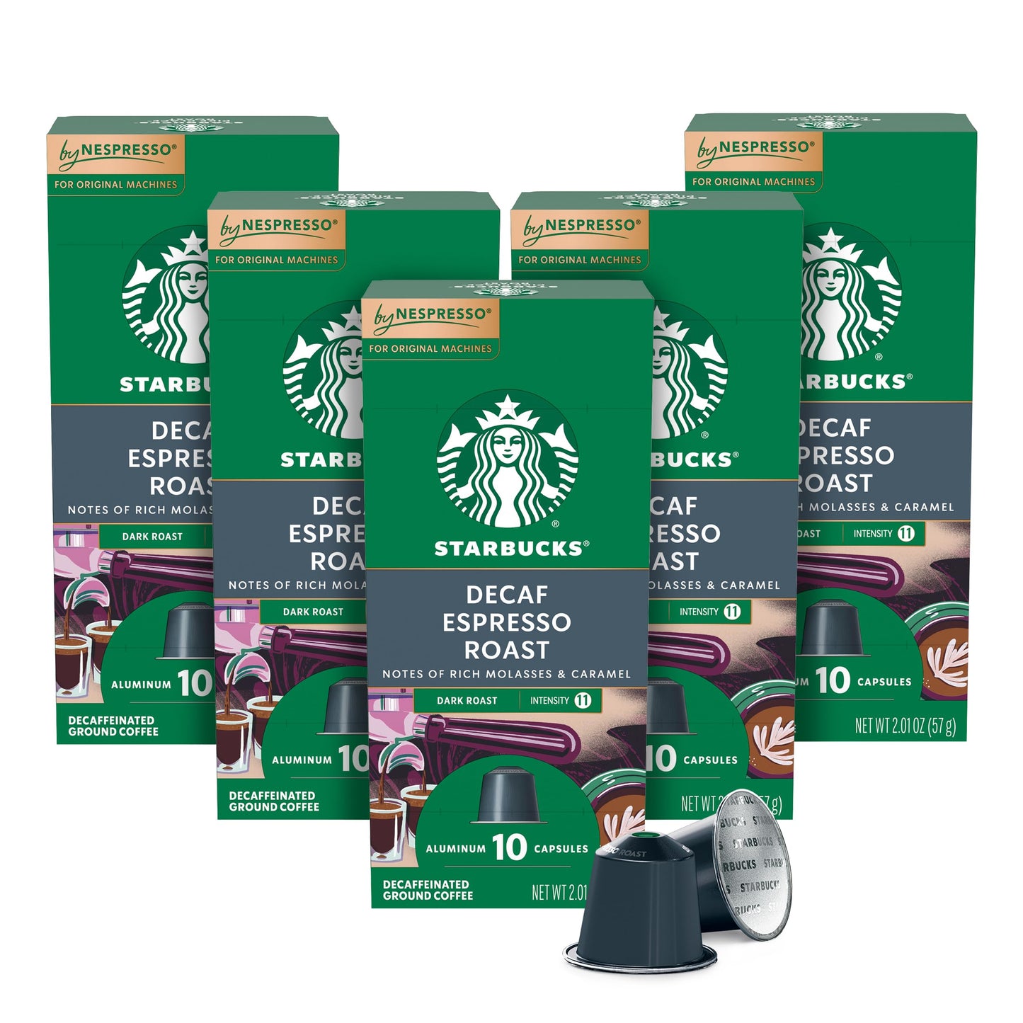 Starbucks Decaf Dark Roast Espresso Pods, 50-Count