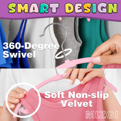 MIZGI Velvet Baby Hangers 50-Pack Non-Slip