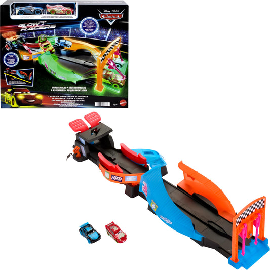 Glow Racers Track Set by Mattel with 2 Cars