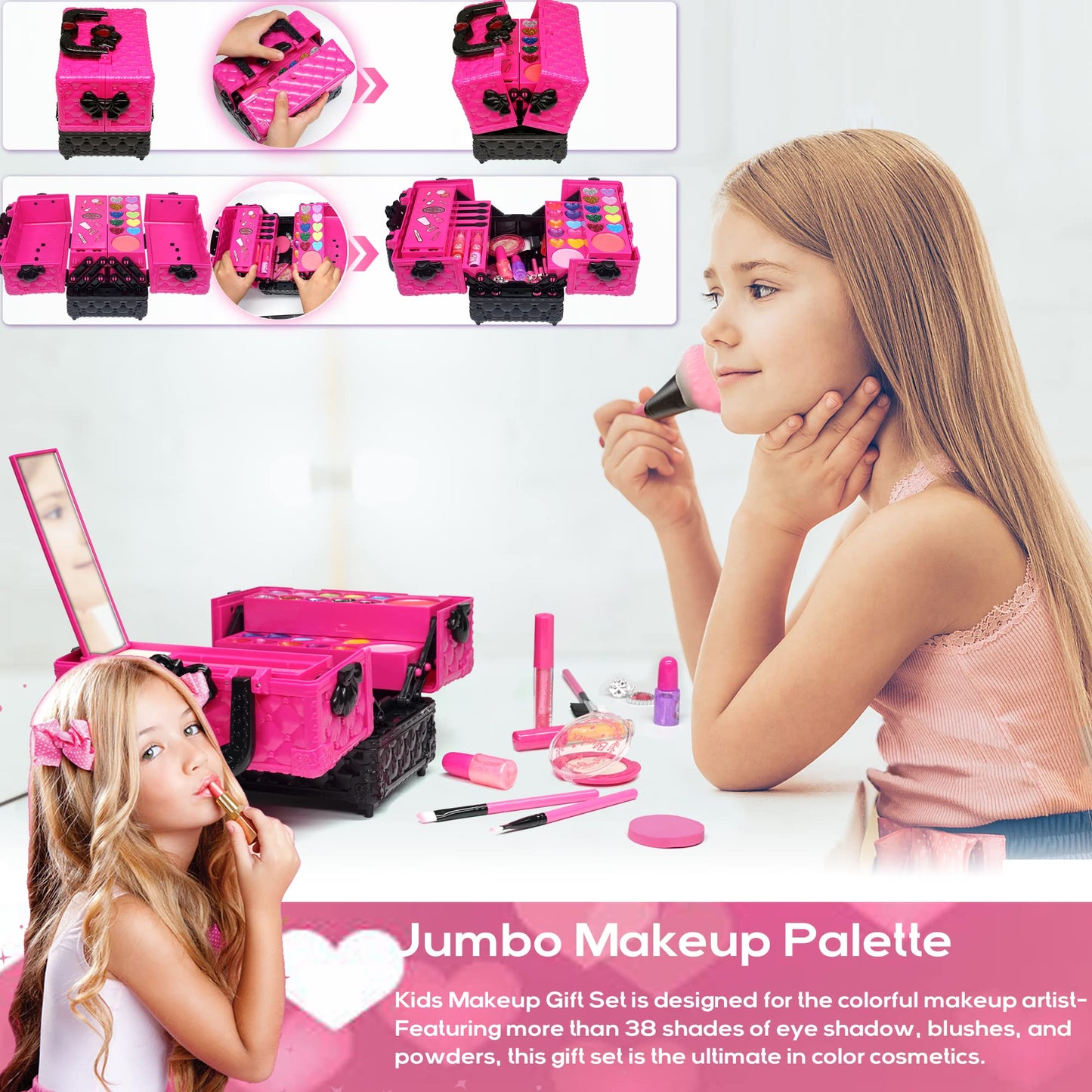 Kids Makeup Kit - 52 PCS Washable Fun