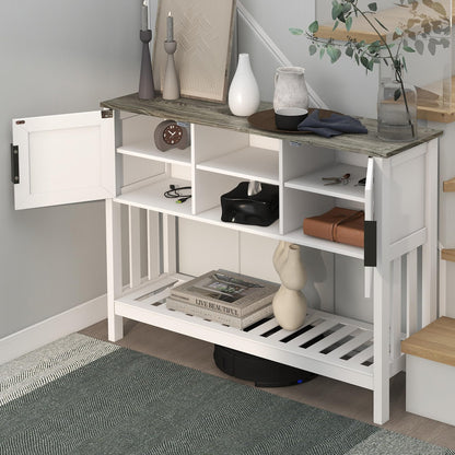 Entryway Console Table with Storage Shelves
