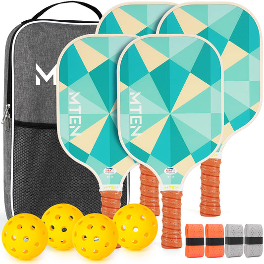 4 Pack Fiberglass Pickleball Paddles Set