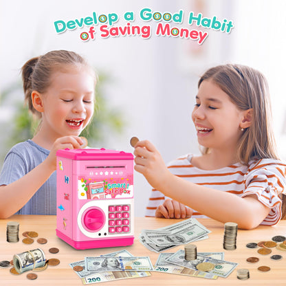 Kids Piggy Bank with Password Lock and Bill Slot