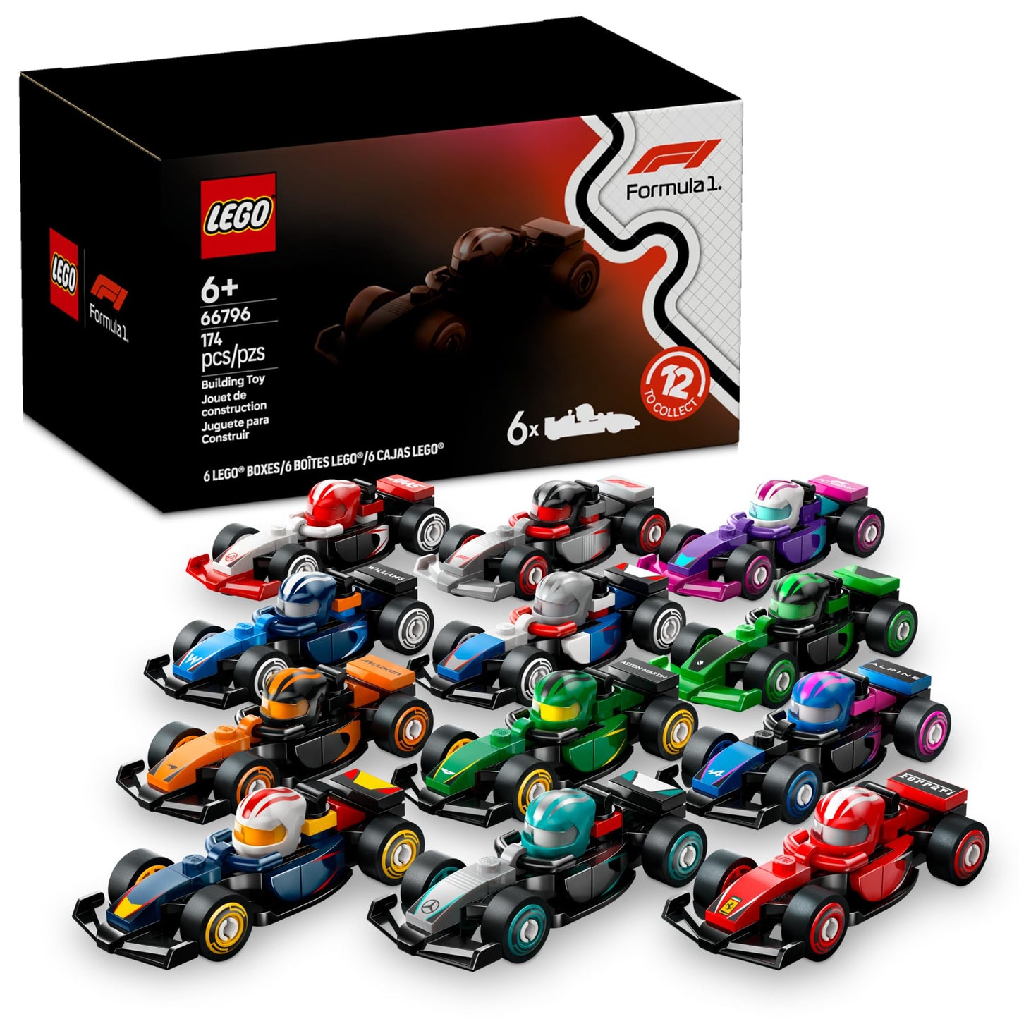 LEGO 6 Pack F1 Race Cars Building Set