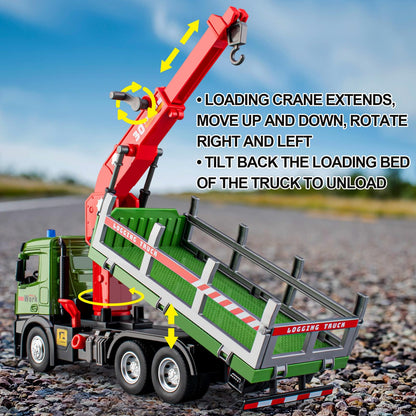 Friction Powered Timber Logging Truck Toy Set