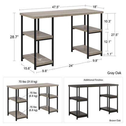 Ameriwood Home Distressed Gray Oak Computer Desk