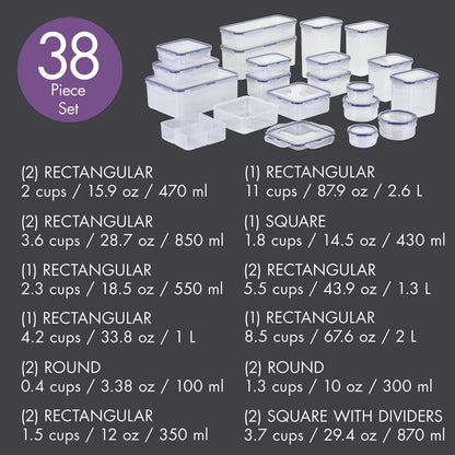 LocknLock 38-Piece Airtight Food Storage Set