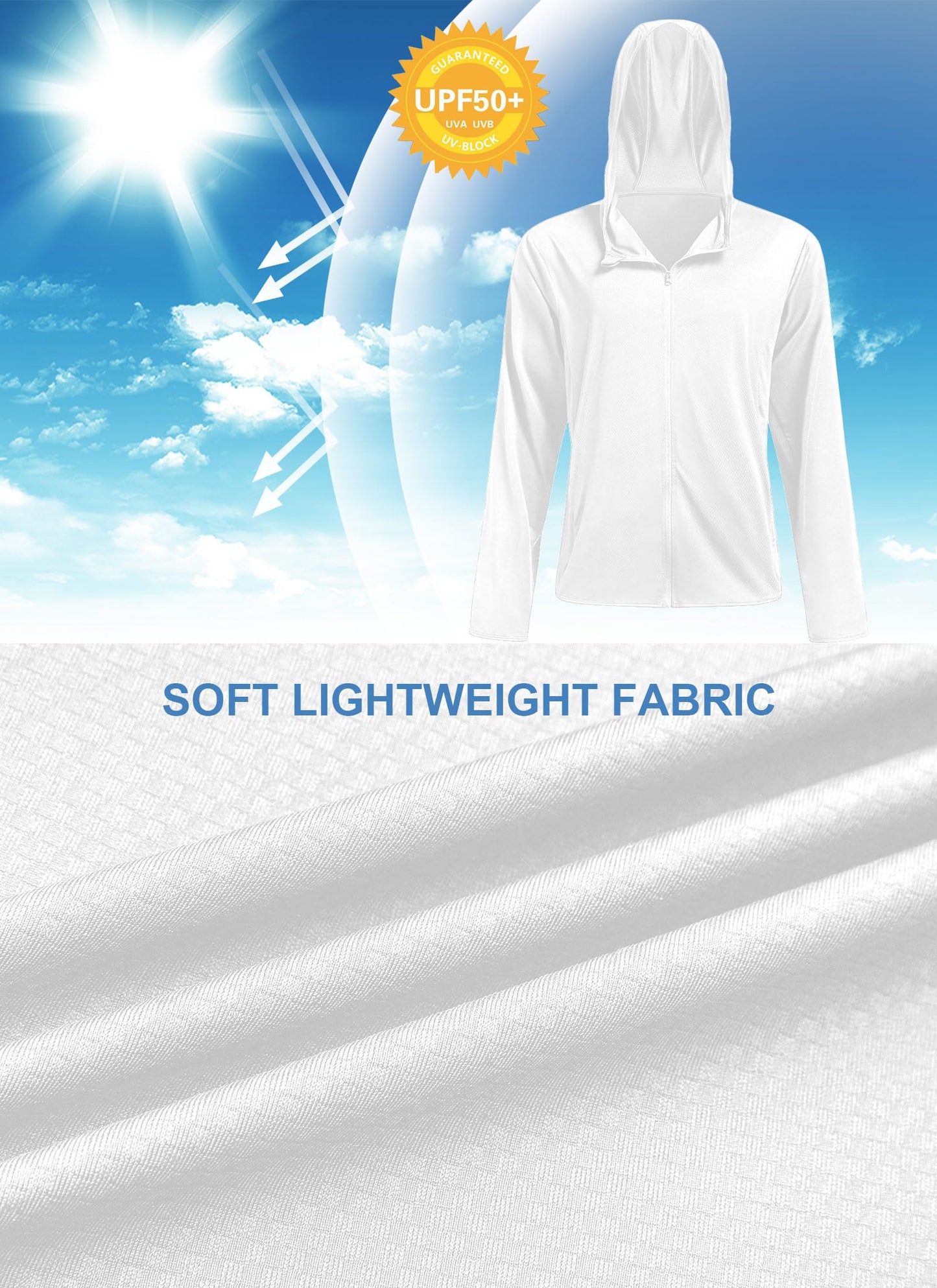UPF 50+ Men's Full Zip Hoodie for Outdoors
