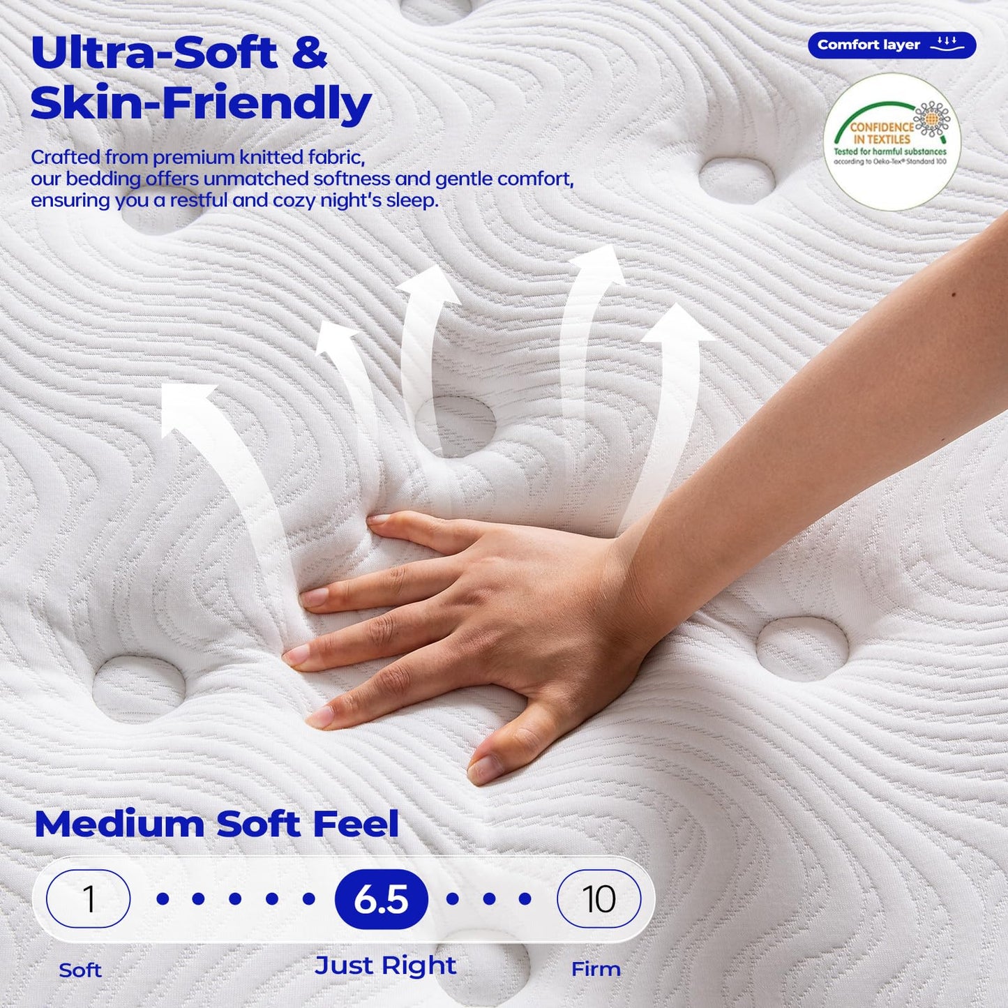 10 Inch Queen Hybrid Mattress with Zoned Support